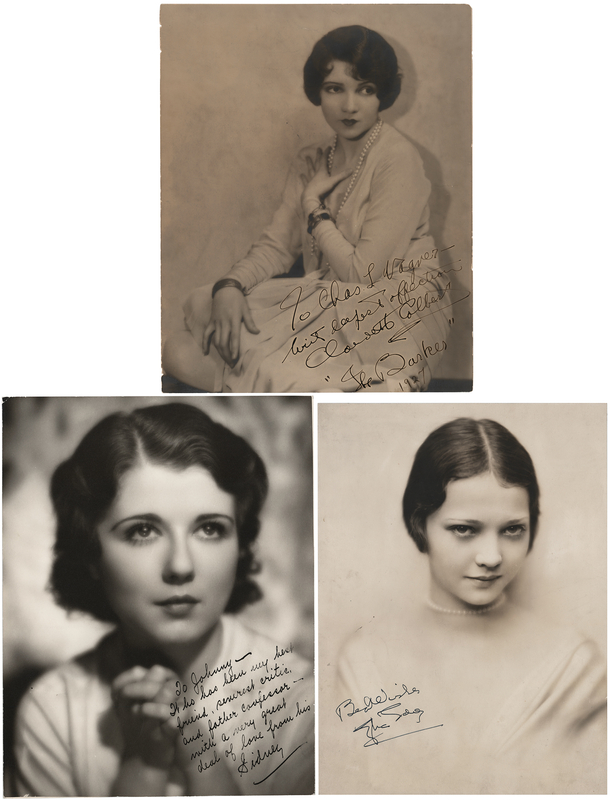 Lot 529 Actresses (3) Oversized Signed Photographs - Sylvia Sidney, Claudette Colbert, and Sidney Fox