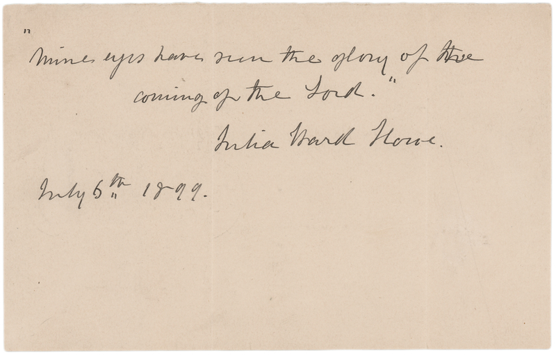 Lot 373 Julia Ward Howe Autograph Quotation Signed