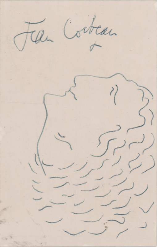 Lot 364 Jean Cocteau Signed Sketch