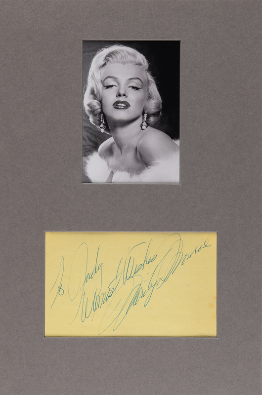 Lot 523 Marilyn Monroe Signature