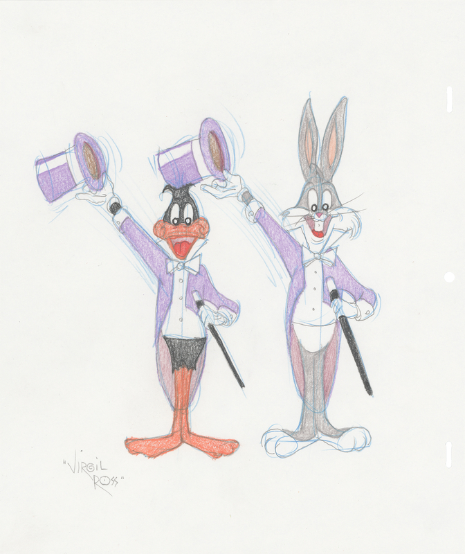 Lot 312 Bugs Bunny and Daffy Duck Original Drawing by Virgil Ross