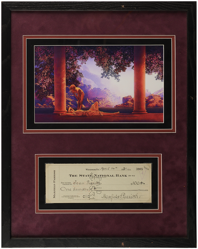 Lot 284 Maxfield Parrish Signed Check