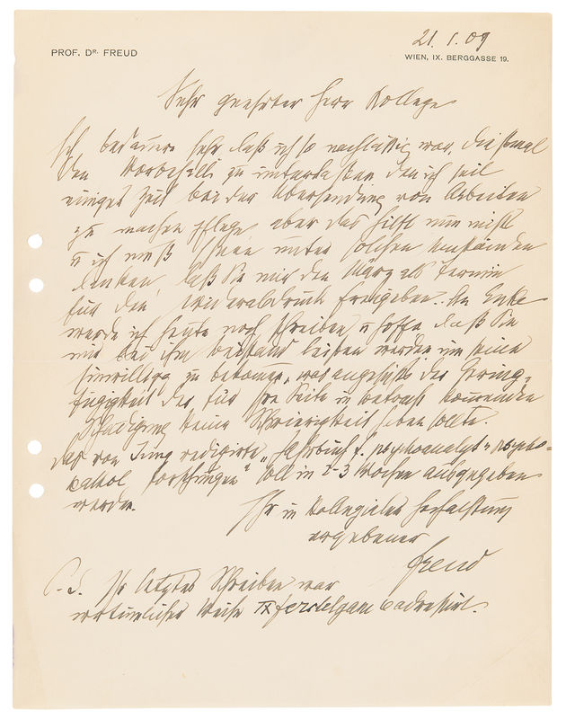 Lot 115 Sigmund Freud Autograph Letter Signed on the First Psychoanalytic Journal and Its Editor, Carl Jung