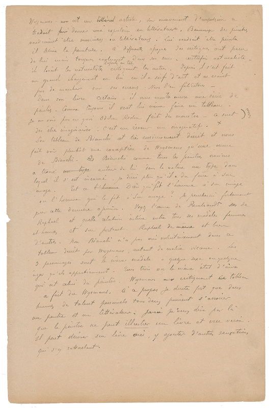 Lot 241 Paul Gauguin Handwritten Draft Manuscript on Symbolist Art with Reflections on Rembrandt and Raphael