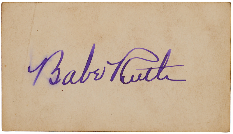 Lot 655 Babe Ruth Signature - Bright, Bold Example