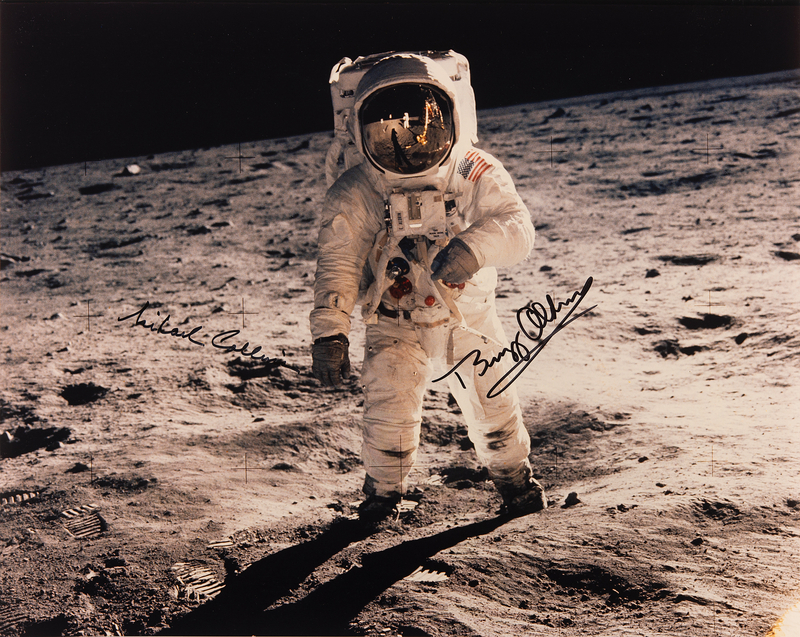 Lot 200 Buzz Aldrin and Michael Collins Signed Oversized Photograph