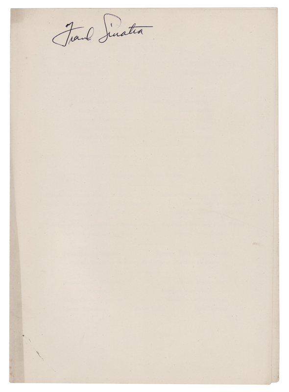 Lot 632 Frank Sinatra Signature
