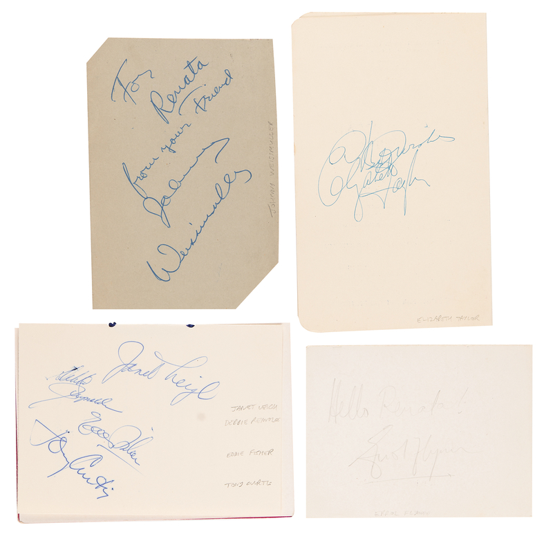 Lot 526 Actors and Actresses (7) Signatures on Vintage Menus