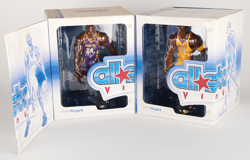 Lot 662 Kobe Bryant (2) 2007 Upper Deck Limited Edition All-Star Vinyl Figurines (Gold and Purple Uniform Variants)