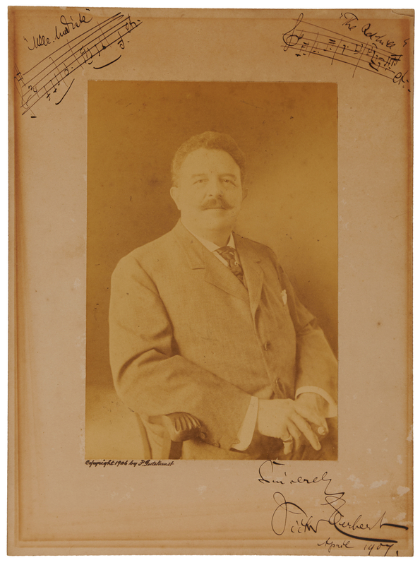 Lot 439 Victor Herbert Signed Photograph with Double Autograph Musical Quotation