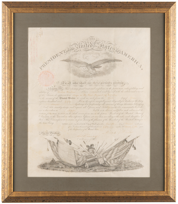 Lot 40 Millard Fillmore Document Signed as President