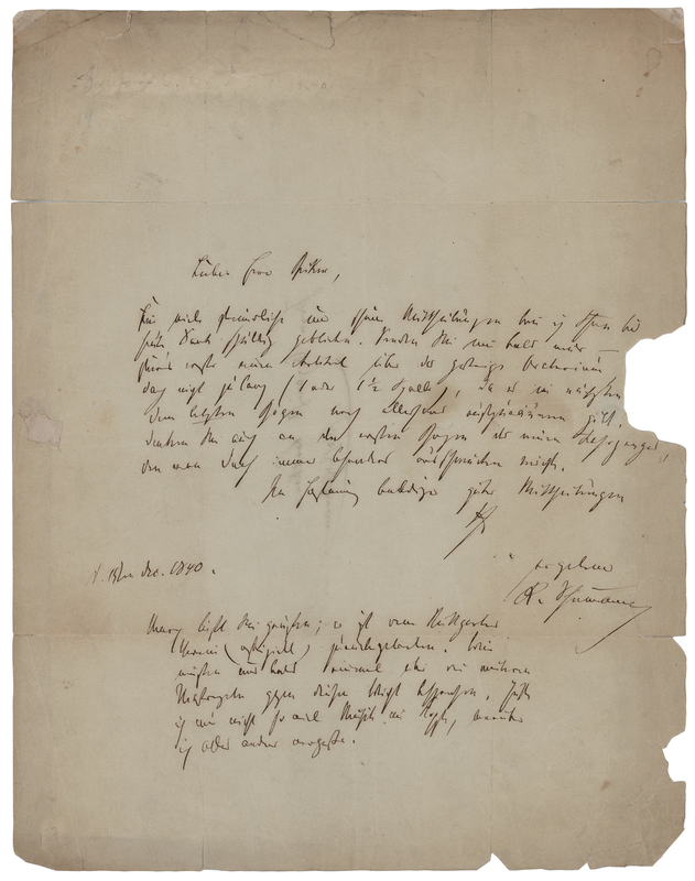 Lot 405 Robert Schumann Autograph Letter Signed: 