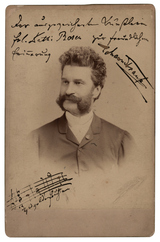 Lot 406 Johann Strauss II Signed Photograph with Autograph Musical Quotation