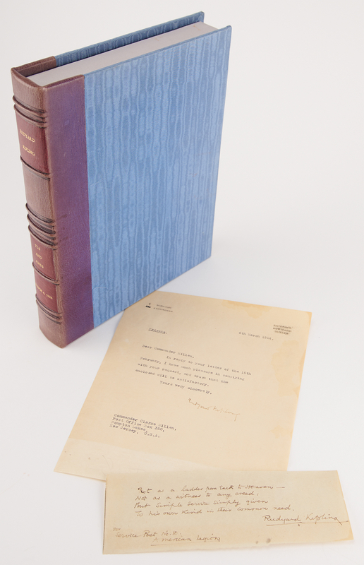 Lot 346 Rudyard Kipling Autograph Quotation Signed and Typed Letter Signed: 