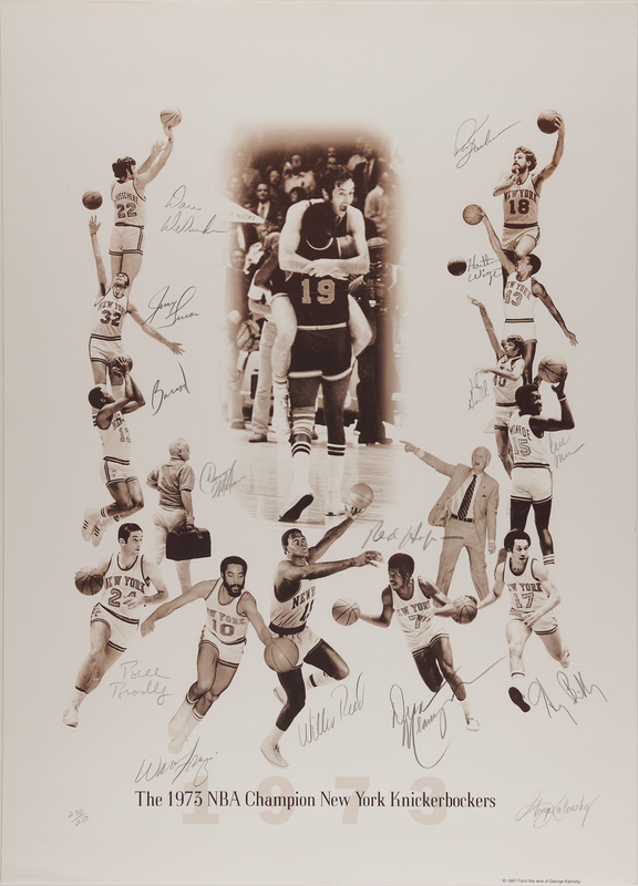 Lot 677 NY Knicks: 1973 Team-Signed Oversized Print (Ltd. Ed. #236/250)