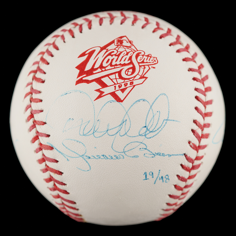 Lot 680 NY Yankees: Core Four Signed Baseball - Jeter, Rivera, Posada, and Pettitte (Ltd. Ed. #19/48)