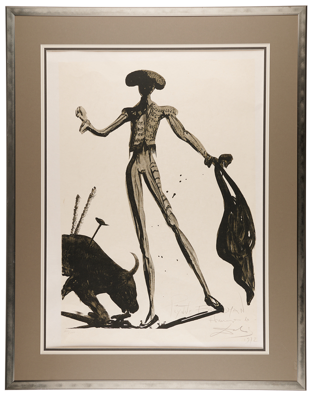 Lot 267 Salvador Dali Signed 'Torero Noir’ Lithograph (Ltd. Ed. #43/75) - 21˝ x 28.5˝