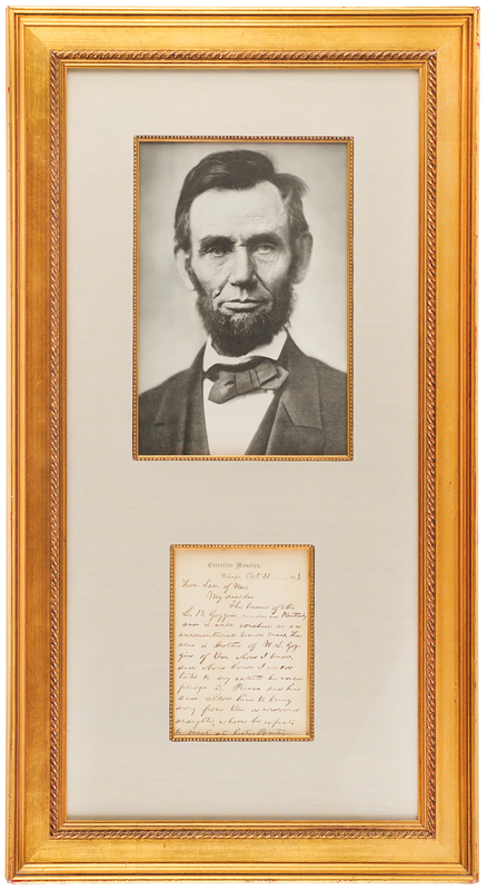 Lot 3 Abraham Lincoln Partial Autograph Letter as President to Secretary of War Edwin M. Stanton (October 31, 1863)
