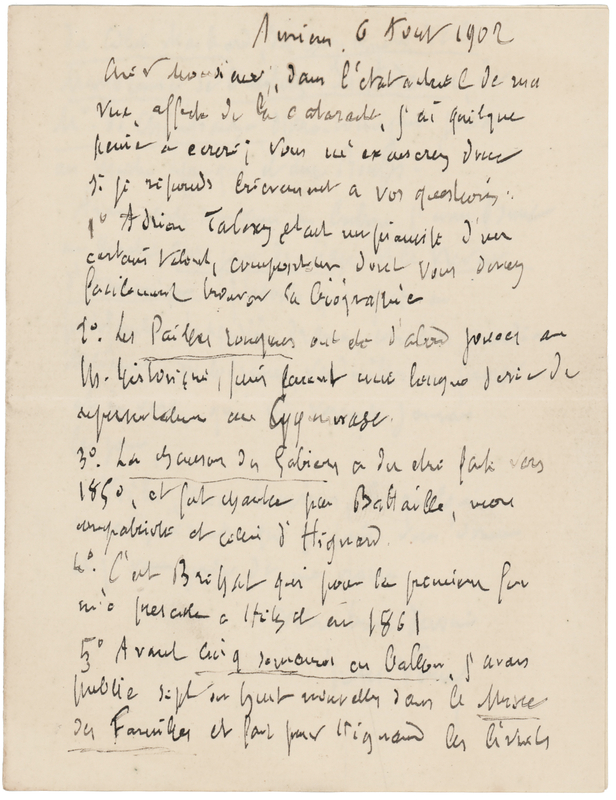 Lot 355 Jules Verne Autograph Letter Signed, Commenting on His Early Works: 