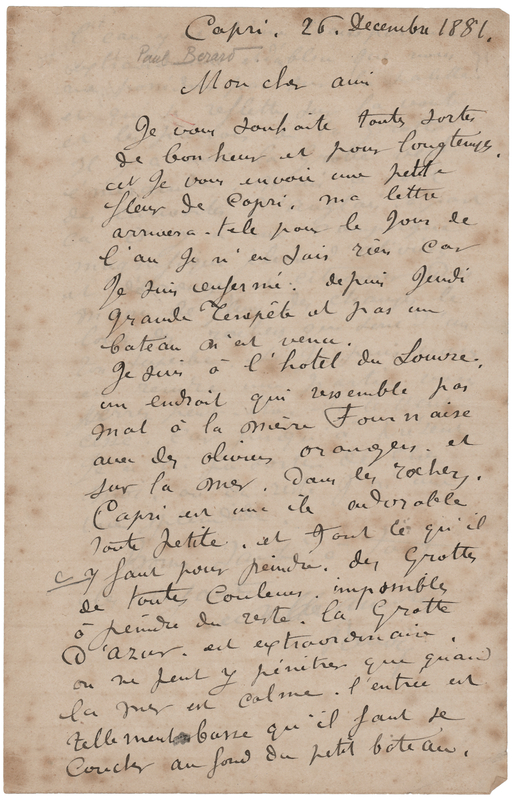 Lot 251 Pierre-Auguste Renoir Autograph Letter Signed: 