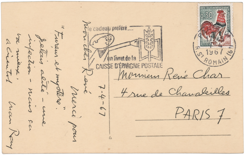 Lot 281 Man Ray Autograph Note Signed to Poet Rene Char