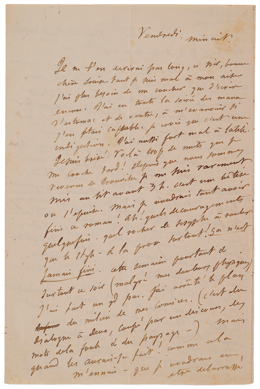 Lot 337 Gustave Flaubert Autograph Letter Signed to His Lover on Writing Madame Bovary: 