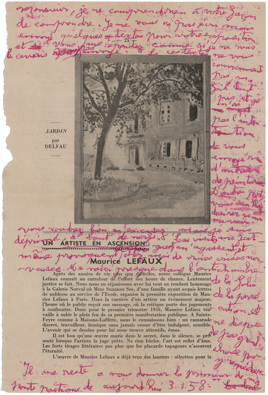 Lot 264 Gaston Chaissac Autograph Letter Signed