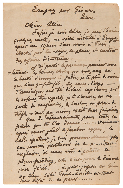 Lot 250 Camille Pissarro Autograph Letter Signed: 