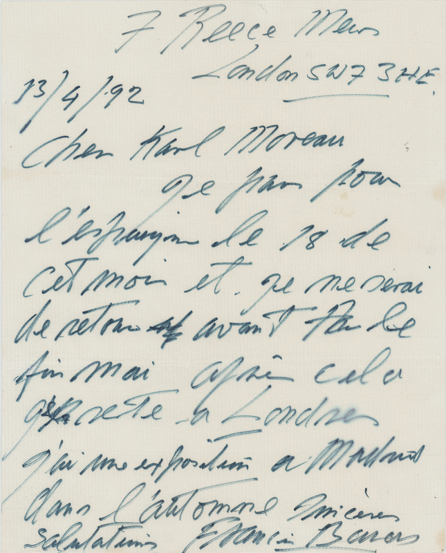Lot 257 Francis Bacon Autograph Letter Signed: 