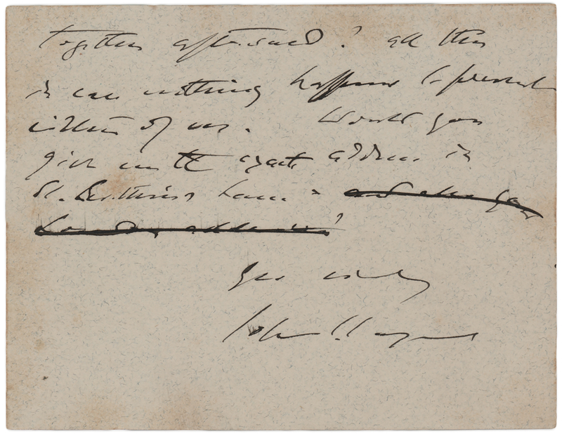 Lot 287 John Singer Sargent Autograph Letter Signed