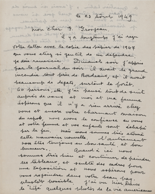 Lot 271 Tsuguharu Foujita Autograph Letter Signed