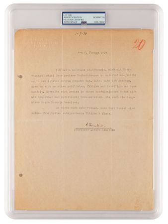 Lot #110 Albert Einstein Typed Letter Signed - PSA GEM MINT 10 - Image 1