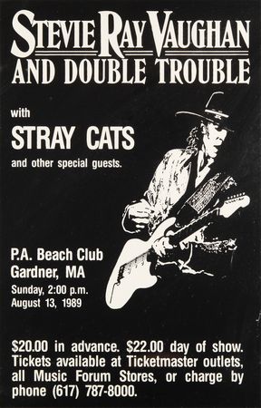 Lot #503 Stevie Ray Vaughan and Double Trouble Original 1989 Concert Poster (Gardner, Massachusetts) - 10.5? x 16.25? - Image 2