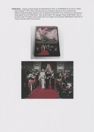 Lot #583 Edith Head Signed Original Costume Sketch for Jill Clayburgh in Gable and Lombard - Image 3