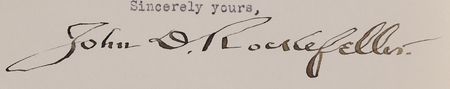 Lot #103 John D. Rockefeller Typed Letter Signed on 