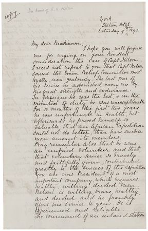 Lot #163 Henry M. Stanley: Robert Henry Nelson Letter and Document Archive for the Emin Pasha Relief Expedition - Image 9