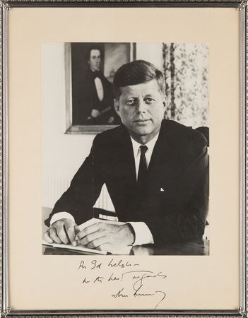 Lot #11 John F. Kennedy Oversized Signed Photograph, Presented to the Executive Secretary of the National Aeronautics and Space Council - Image 1