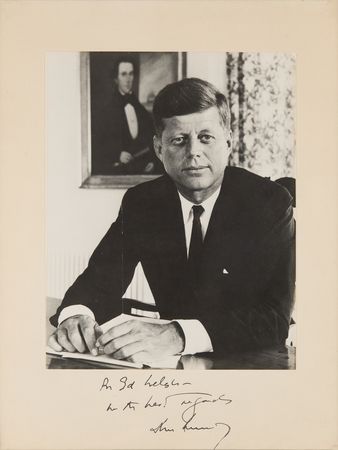 Lot #11 John F. Kennedy Oversized Signed Photograph, Presented to the Executive Secretary of the National Aeronautics and Space Council - Image 2