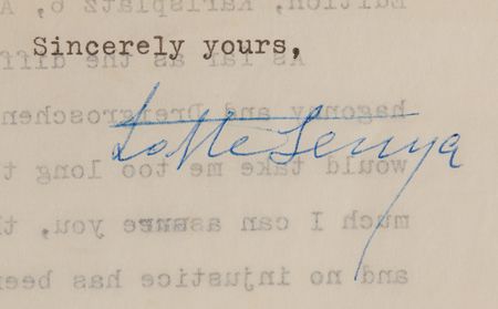 Lot #601 Lotte Lenya Typed Letter Signed on Mahagonny: 