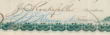 Lot #104 John D. Rockefeller and Henry M. Flagler Signed 'Standard Oil Trust' Stock Certificate - Image 2