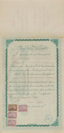 Lot #104 John D. Rockefeller and Henry M. Flagler Signed 'Standard Oil Trust' Stock Certificate - Image 4