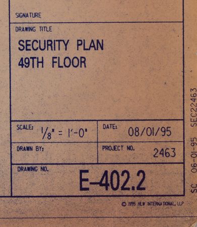 Lot #295 World Trade Center Set of (7) Original Blueprints for North Tower Floors 48 and 49 - Construction Plans for Dai-Ichi Kangyo Bank (1995) - Image 23