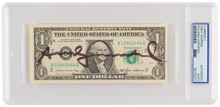 Lot #291 Andy Warhol Signed $1 Dollar Bill - Image 1