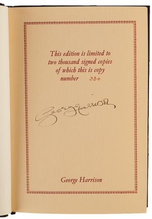Lot #421 Beatles: George Harrison Signed Book - I, Me, Mine (Ltd. Ed. #384/2000) - Image 4
