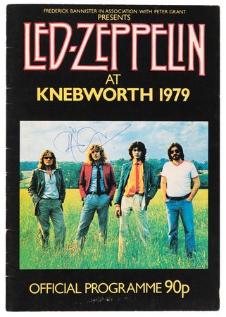 Lot #478 Led Zeppelin: Robert Plant Signed '1979 Knebworth Festival' Program - Image 1