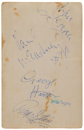 Lot #413 Beatles Signed Rare NEMS Enterprises Promotional Card (1962) - Image 1