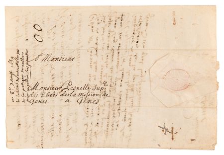 Lot #95 Saint Vincent de Paul Letter Signed, with Autograph Postscript: 