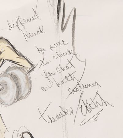 Lot #584 Edith Head Signed Original Costume Sketch for Grace Kelly in To Catch a Thief - Image 2