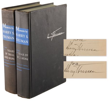 Lot #73 Harry S. Truman (2) Signed Books - Memoirs: Year of Decisions and Years of Trial and Hope - Image 1