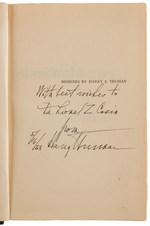 Lot #73 Harry S. Truman (2) Signed Books - Memoirs: Year of Decisions and Years of Trial and Hope - Image 3
